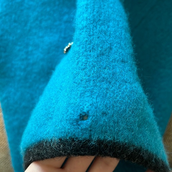 Stapf turquoise wool sweater metal buttons made in Austria, as is - Picture 16 of 16